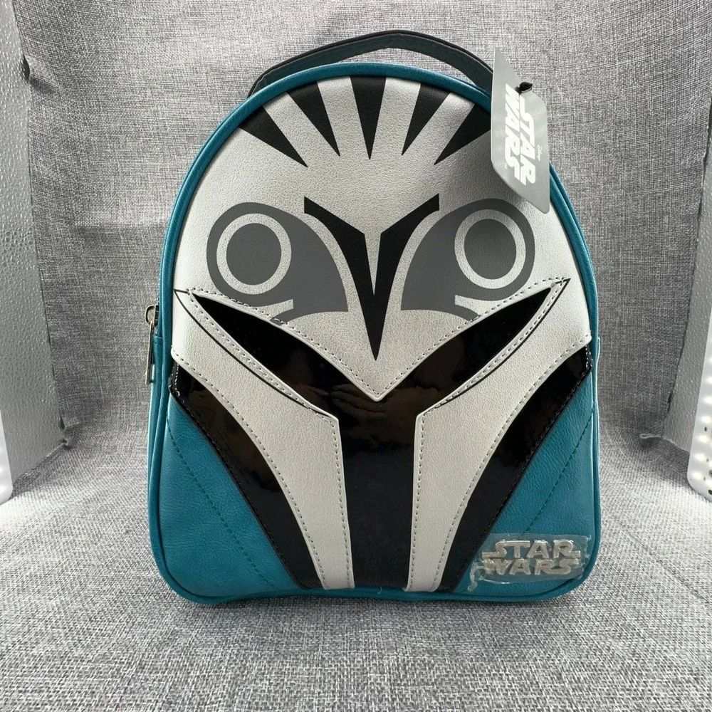 Star Wars Ahsoka Tano Mini Backpack Bioworld Teal Grey Cosplay Bag NEW